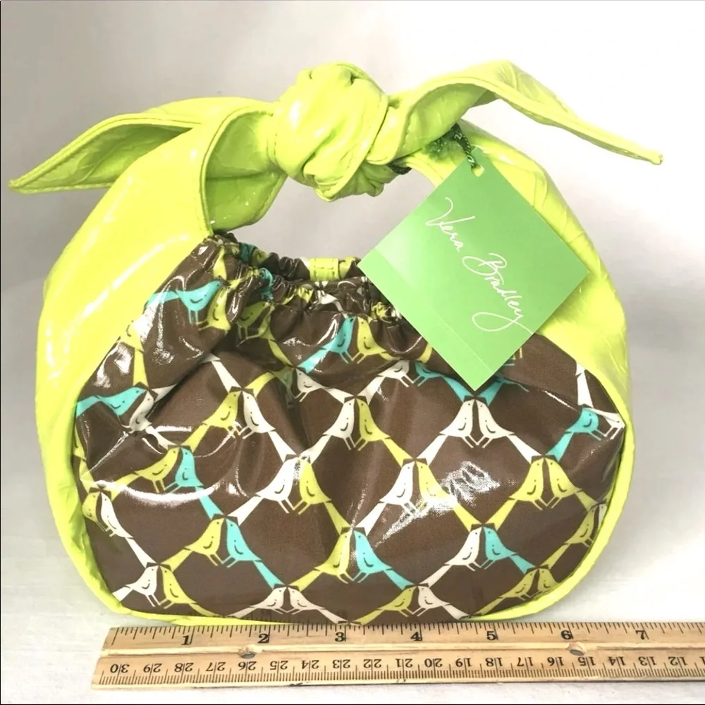 NWT Frill Vera Bradley Tippy Tie Purse green brown - Picture 7 of 8